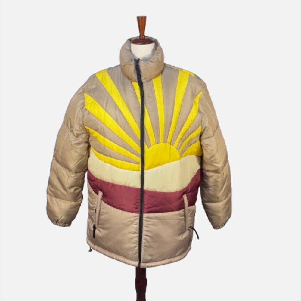 WeSC Vegan Landscape Puffer Sunset Sunburst Cactus Jacket Unisex (Size XL) - Picture 2 of 10